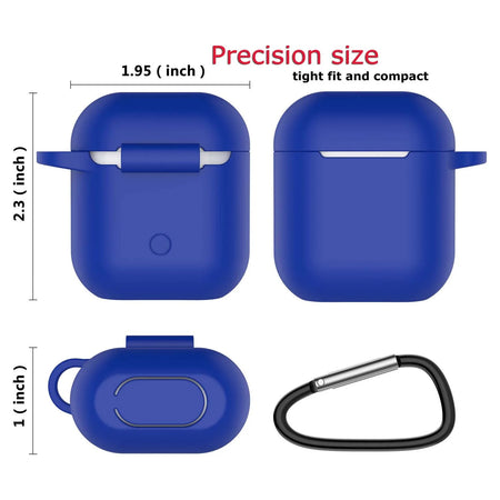 Airpods 1 & 2 Silicone Case, Airpods Case with Keychain, Shockproof Protective Premium Silicone Cover Skin for Apple Airpods 1St & 2Nd -Blue
